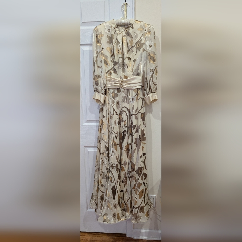 Stunning gold and champagne custom made bridesmaid gown @ Size 6.